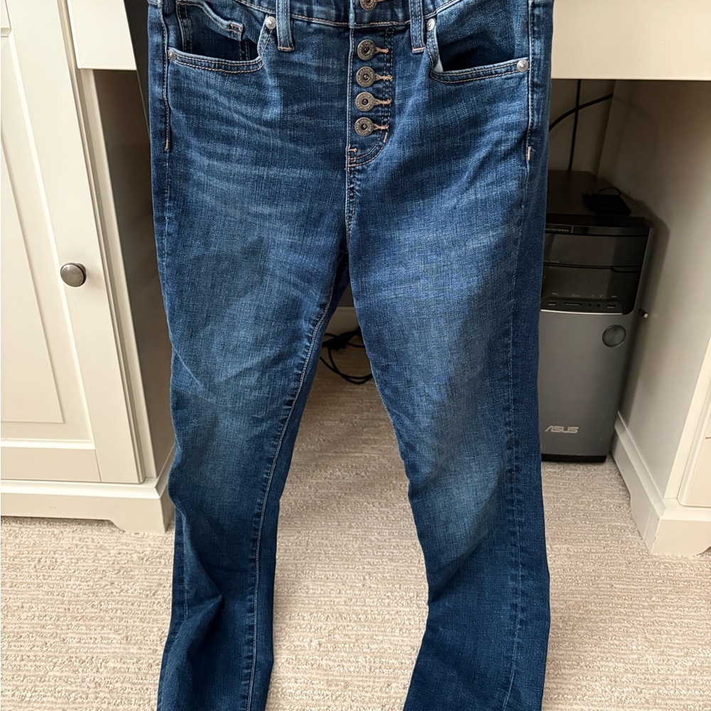 Jag Jeans Straight Leg Button-Fly Jeggings in Indigo Blue